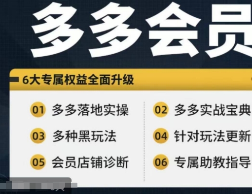 拼多多会员，拼多多实战宝典+实战落地实操，从新手到高阶内容全面覆盖-咖脉互联