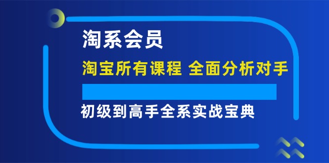 淘系会员初级到高手全系实战宝典【淘宝所有课程，全面分析对手】-咖脉互联