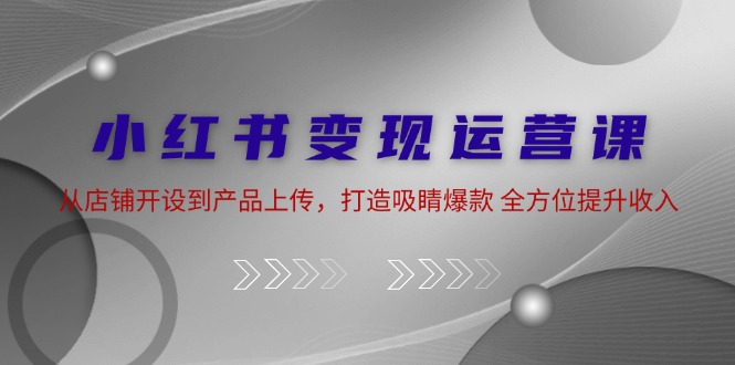 （12520期）小红书变现运营课：从店铺开设到产品上传，打造吸睛爆款 全方位提升收入-咖脉互联