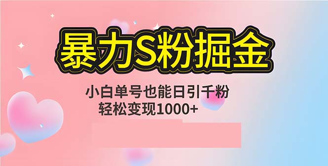 （12778期）单人单机日引千粉，变现1000+，S粉流量掘金计划攻略-咖脉互联