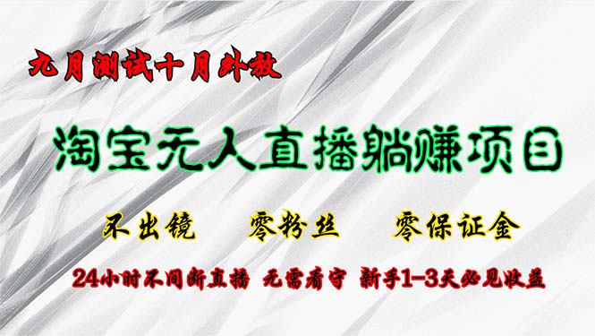 （12862期）淘宝无人直播最新玩法，九月测试十月外放，不出镜零粉丝零保证金，24小…-咖脉互联