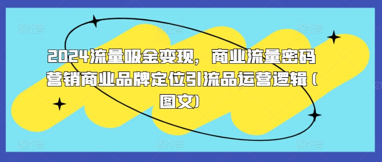 2024流量吸金变现，商业流量密码营销商业品牌定位引流品运营逻辑(图文)-咖脉互联