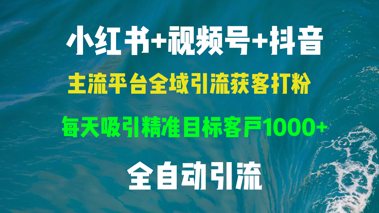 （13104期）小红书，视频号，抖音主流平台全域引流获客打粉，每天吸引精准目标客户…-咖脉互联