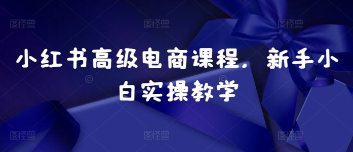 小红书高级电商课程，新手小白实操教学-咖脉互联