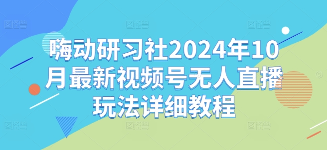 嗨动研习社2024年10月最新视频号无人直播玩法详细教程-咖脉互联