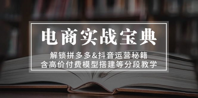 电商实战宝典 解锁拼多多&抖音运营秘籍 含高价付费模型搭建等分段教学-咖脉互联