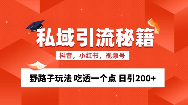 私域流量的精准化获客方法 野路子玩法 吃透一个点 日引200+ 【揭秘】-咖脉互联