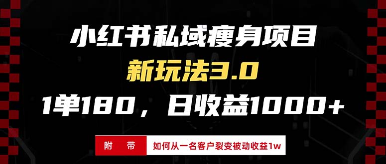 小红书瘦身项目3.0模式，新手小白日赚收益1000+(附从一名客户裂变收益…-咖脉互联