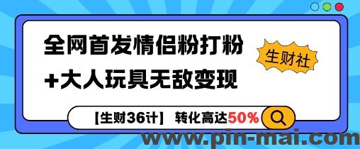 【生财36计】全网首发情侣粉打粉+大人玩具无敌变现-咖脉互联