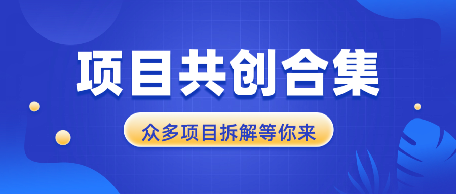 项目共创合集，从0-1全过程拆解，让你迅速找到适合自已的项目-咖脉互联