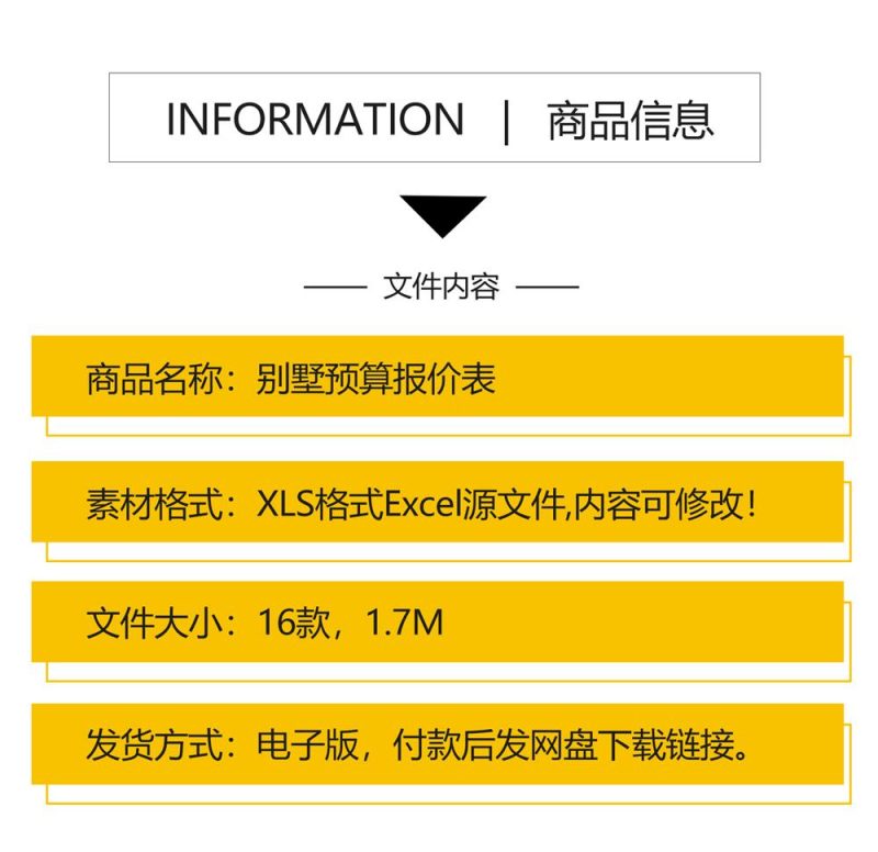 别墅装修预算室内工程施工表报价表自建房家装材料价格工程量清单-咖脉互联