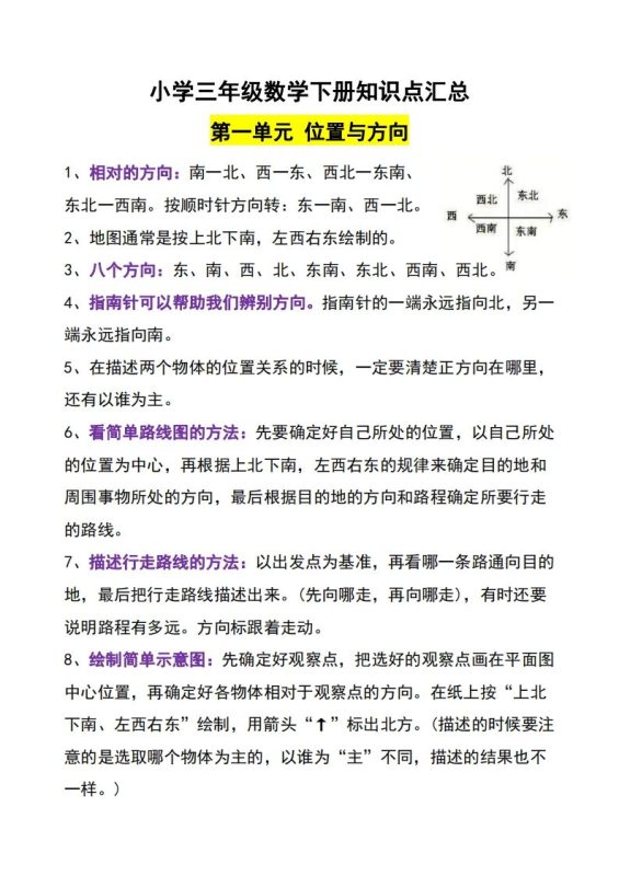 三年级下册数学知识点-咖脉互联