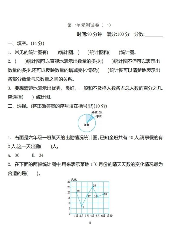 六下苏教版数学第一单元测试卷-2-咖脉互联