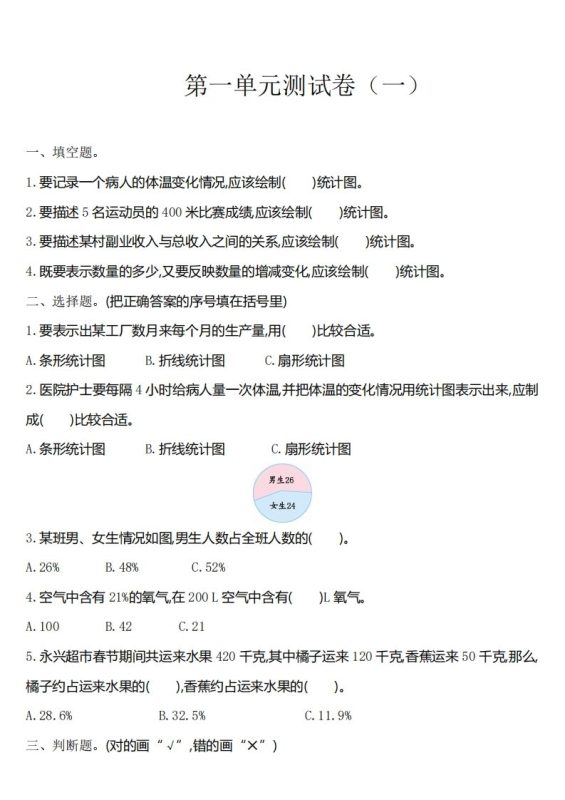 六下苏教版数学第一单元测试卷-1-咖脉互联