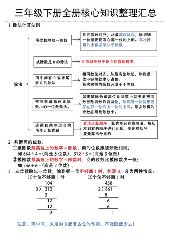 三年级下册数学全册核心知识整理汇总(北师大版)-咖脉互联