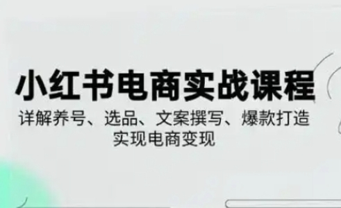 小红书从0-1实操课(2023-2025)，详解养号、选品、文案撰写、爆款打造实现电商变现-咖脉互联
