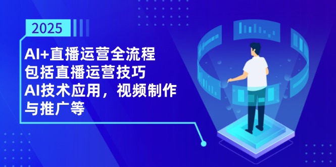 2025AI+直播运营全流程，包括直播运营技巧，AI技术应用，视频制作与推广等-咖脉互联