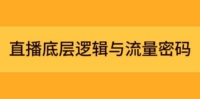 直播底层逻辑与流量密码：定位模型+案例拆解，急速流承接与数据优化全攻略-咖脉互联