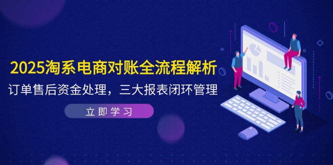 2025淘系电商对账全流程解析，订单售后资金处理，三大报表闭环管理-咖脉互联