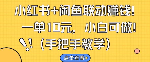 小红书+闲鱼联动挣钱，一单10元，小白可做-咖脉互联