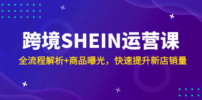 跨境SHEIN运营课，全流程解析+商品曝光，快速提升新店销量-咖脉互联