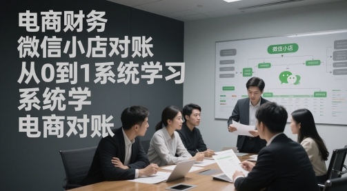 电商财务微信小店对账，从0到1系统学习电商对账-咖脉互联