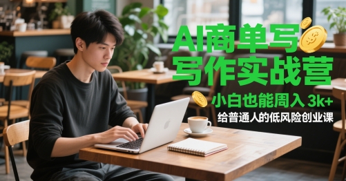 AI商单写作实战营，小白也能周入3k+，给普通人的低风险创业课-咖脉互联