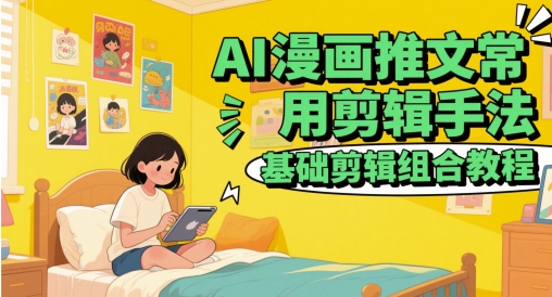 AI漫画推文常用剪辑手法，基础剪辑组合教程-咖脉互联