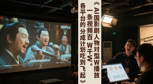 AI三国影视剧人物对口型唱歌玩法，一条视频百W千W播放，各平台的分成计划吃到飞起-咖脉互联