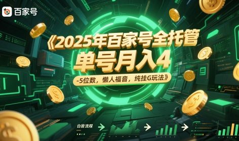 2025年百家号全托管，单号月入4-5位数，懒人福音，纯挂G玩法【揭秘】-咖脉互联