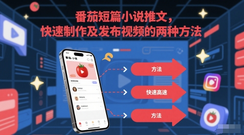 番茄短篇小说推文，快速制作及发布视频的两种方法-咖脉互联
