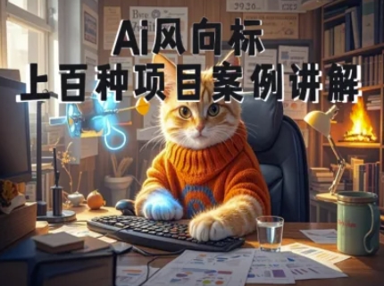 Ai风向标-附100种项目案例玩法-0基础小白到大神ai视频商业应用教学-咖脉互联