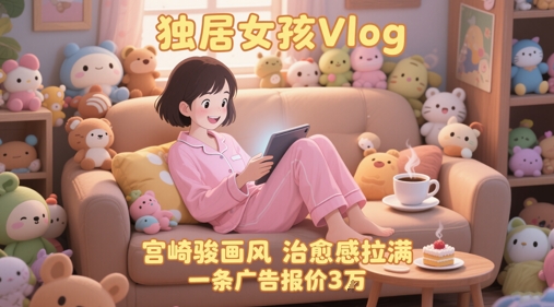 单个账号涨粉71W！用AI制作独居女孩Vlog，宫崎骏画风，治愈感拉满，一条广告报价3W-咖脉互联