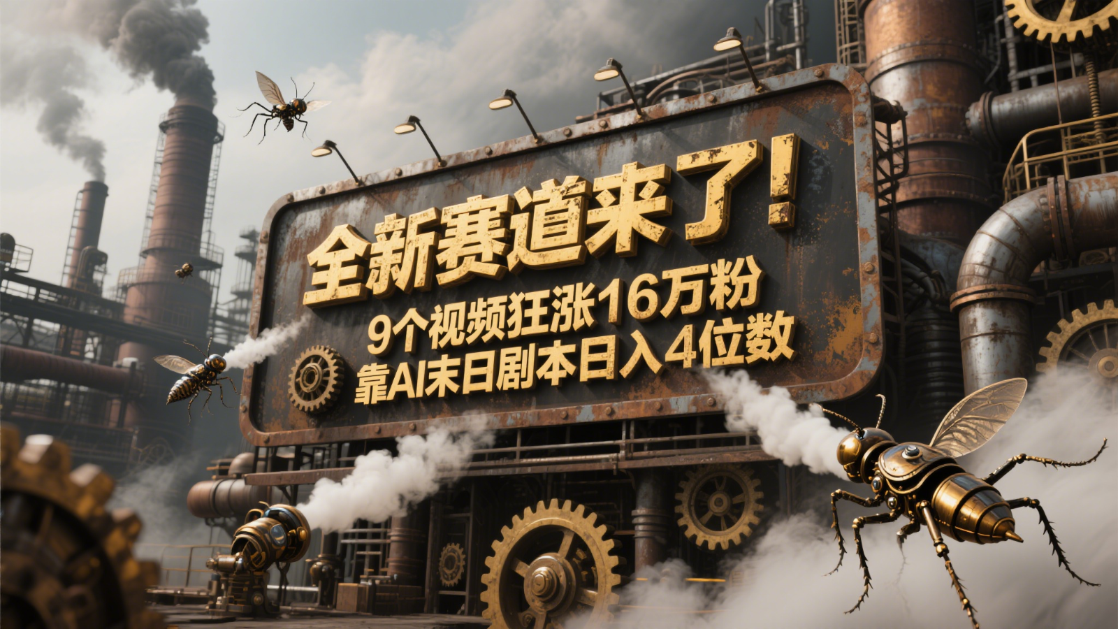 全新赛道来了！9个视频狂涨16万粉，靠AI末日剧本日入4位数，评论区爆肝追更！-咖脉互联