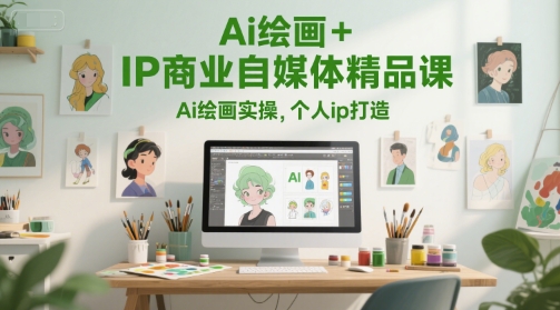 Ai绘画+IP商业自媒体精品课，Ai绘画实操，个人ip打造-咖脉互联