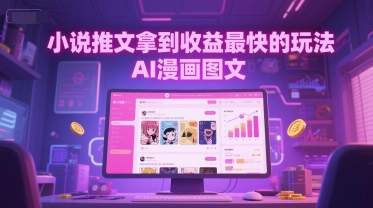 小说推文拿到收益最快的玩法，AI漫画图文-咖脉互联