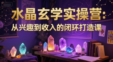 水晶玄学实操营：从兴趣到收入的闭环打造课-咖脉互联
