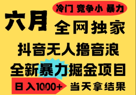 25年6月高爆抖音无人直播最新撸音浪掘金项目，小白可做，无脑日入1k+，门槛低可批量矩阵【揭秘】-咖脉互联