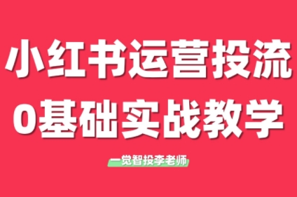 李老师·小红书运营投流，0基础实战教学(更新)-咖脉互联