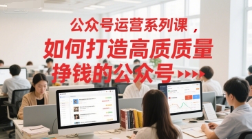 公众号运营系列课，如何打造高质量挣钱的公众号-咖脉互联
