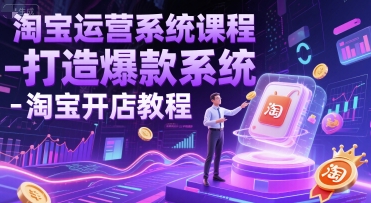 淘宝运营系统课程-打造爆款系统-淘宝开店教程-咖脉互联