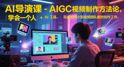 AI导演课-AIGC视频制作方法论，学会一个人+AI工具，完成如同小型视频团队般的创作工作，实现导演梦-咖脉互联