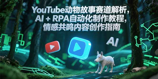 YouTube动物故事赛道解析，AI+RPA自动化制作教程，情感共鸣内容创作指南-咖脉互联
