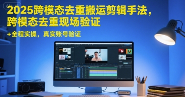 2025跨模态去重搬运剪辑手法，跨模态去重现场验证 +全程实操，真实账号验证-咖脉互联