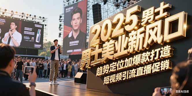 2025男士美业新风口，趋势定位加爆款打造，短视频引流直播促销-咖脉互联