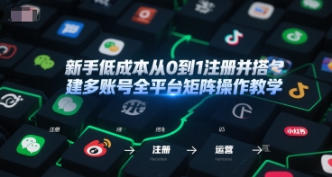 新手低成本从0到1注册并搭建多账号全平台矩阵操作教学，手机号-邮箱-IP-工具-咖脉互联