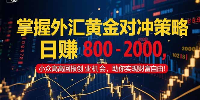 掌握外汇黄金对冲策略，日赚 800 – 2000，小众高回报创业机会，助你实…-咖脉互联