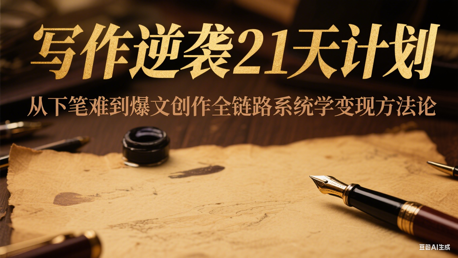 写作逆袭21天计划：从下笔难到爆文创作全链路系统学变现方法论-咖脉互联
