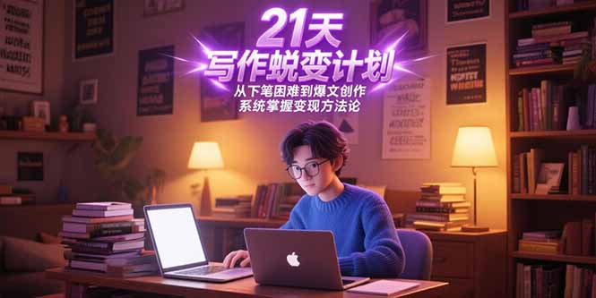 21天写作蜕变计划，从下笔困难到爆文创作，系统掌握变现方法论-咖脉互联