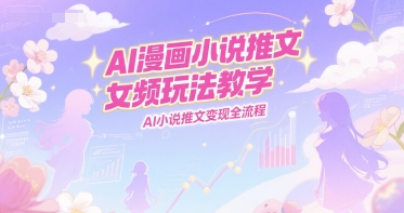 AI漫画小说推文女频玩法教学，AI小说推文变现全流程-咖脉互联